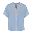thumbnail image 4 of Womens Summer Tops Short Sleeve Tshirts Shirts V Neck T Shirts Fashion Basic Tops For Woman Casual Tops For Women, 4 of 6