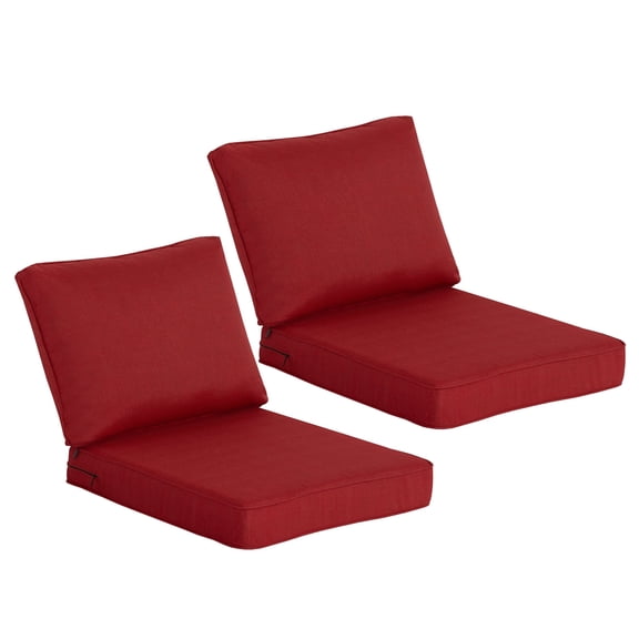Goodgoods 24" x 27" Indoor & Outdoor Deep Seat Chair Cushions Set of 2, Water & Fade Resistant, Chili