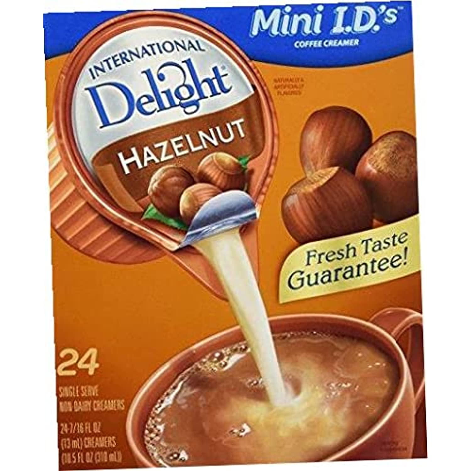 NonDairy Hazelnut, 24 Count .44Oz, SingleServe Coffee Creamers .4