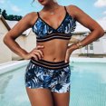 thumbnail image 5 of Floenr Two Piece Women’s Bikini Swimsuit Set,Casual Loose Double Straps Open Back Leafy Bathing Suit Swimwear, 5 of 9