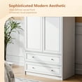 thumbnail image 4 of Ktaxon Wardrobe Armoire Closet with Hanging Rod, Modern Drawer & Shelf – Elegant White Finish Closet, Farmhouse to Mid-Century Style, 4 of 10