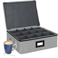 thumbnail image 1 of Mug Storage Box with Dividers, China Storage Containers Hard Shell, Tea Cup Coffee Mug Storage Case Organizer, Protecting 12 Coffee Mugs and Tea Cups From Packing and Moving ( Grey), 1 of 7
