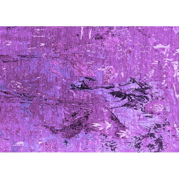 Ahgly Company Indoor Rectangle Oriental Purple Industrial Area Rugs, 8' x 10'