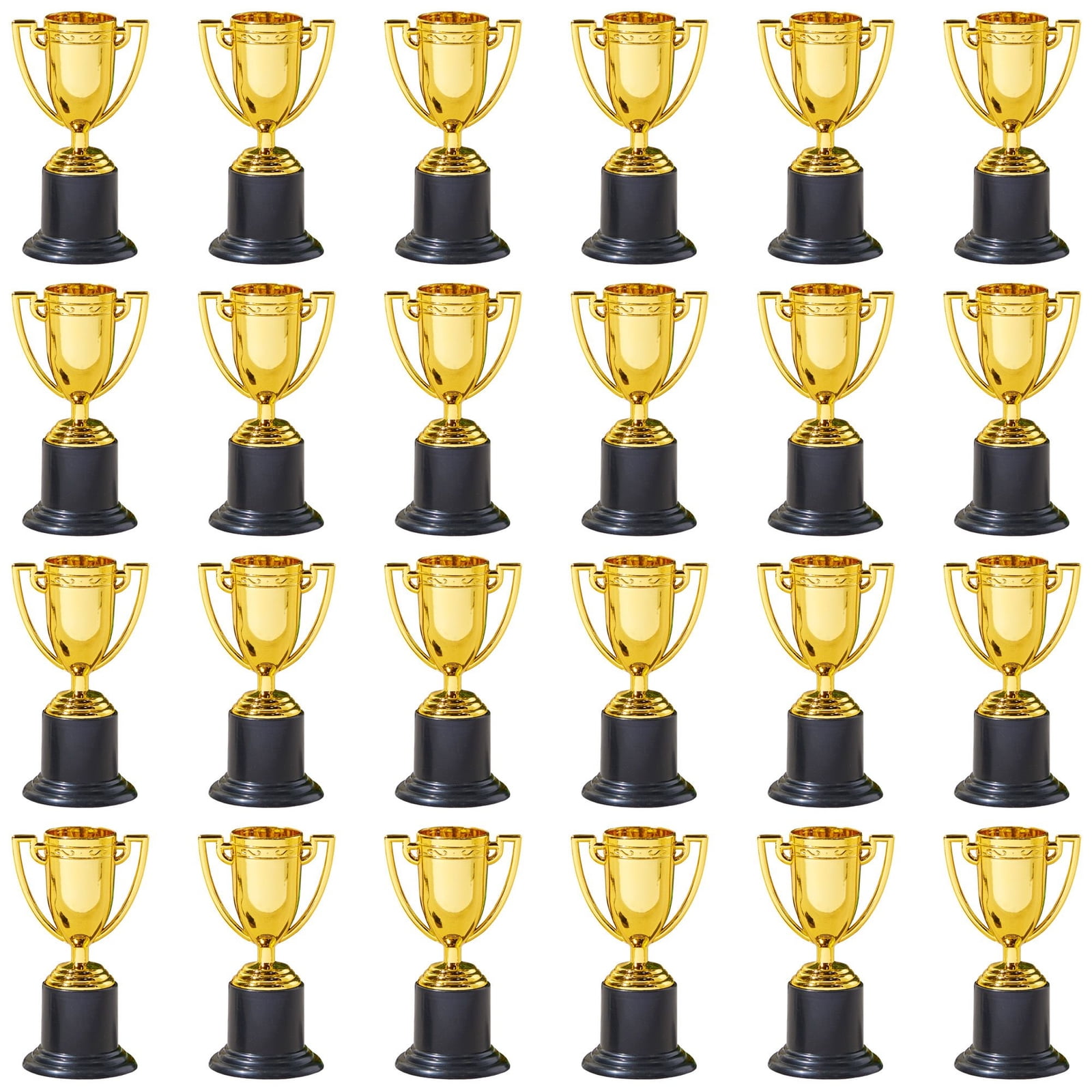 Max Fun 36 pcs Kids Childrens Gold Plastic Winner Award Medals Trophies Set for Sports Celebration Party Favors Competitions