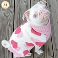 thumbnail image 5 of KYEESE Valentine's Day Dog Sweater with Leash Hole, Turtleneck Sweaters for Small and Medium Dogs, Pink, M, 5 of 9
