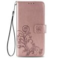 thumbnail image 6 of Galaxy S20 FE 5G Case, S20 FE Case, Allytech Premium PU Leather Floral Embossed Hand Wrist Wireless Charging Magnetic Clasp Book Style Cards Holder Wallet Case for Samsung Galaxy S20 FE, Rosegold, 6 of 12