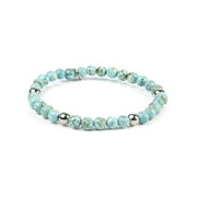 Coastal Jewelry Turquoise Stone Beaded Stretch Bracelet (6mm) - 7"