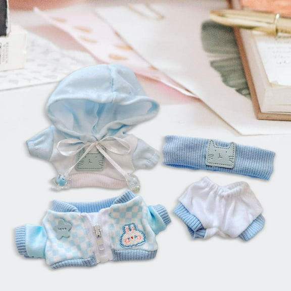 DOLITY 4 Pieces Doll Sweatshirt Coat Pants Dress up Photo Props Fashion Educational DIY Accessories Costumes Clothes suits for 15cm Doll