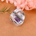 thumbnail image 4 of Purple Amethyst 925 Sterling Silver Ring, Adjustable Ring, Silver Jewelry Ring, Purple Ring, Oval Ring, Dainty Ring, Handmade Ring, Gemstone Ring, Gif, 4 of 4