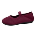 thumbnail image 6 of Dakaela Women's Ballet Flat Shoes Mary Jane Round Toe Mesh Slip on Loafers Casual Office Dress Work Flats with Strap Wine 7, 6 of 7