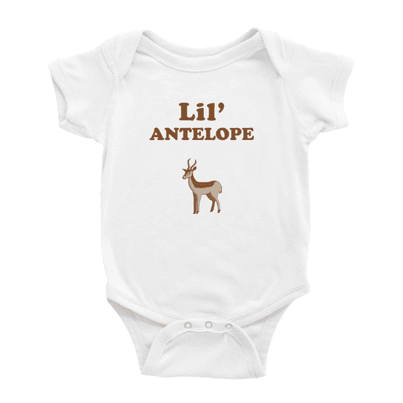 Cute Baby Jumpsuit Lil's Antelope Animal Funny Boy & Gril Infant Clothes (White, 0-3 Months