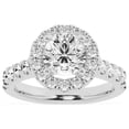 thumbnail image 3 of Unique Moments Lab Grown 2.50 ct Diamond Engagement Ring Round Halo Solitaire 10K White Gold, 3 of 7