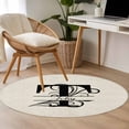 thumbnail image 4 of Round Rugs 3Ft, Letter T Round Area Rug Washable Indoor Throw Carpet, Monogram Words Small Non Slip Circle Rug for Bedroom Living Room Home Decor Aesthetic, 4 of 8