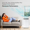 thumbnail image 6 of Restored TCL H10P36W 10,000 SACC BTU (ASHRAE 14,000 BTU) Smart Portable Air Conditioner, Fan & Dehumidifier, 450 Sq. Ft, 3-Speeds, Remote Control, 6 of 8
