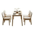 thumbnail image 2 of Tcbosik 5-Piece Dining Table Set, Compact Mid-Century Modern Table & Chair Set for Home, Apartment, 4 Upholstered Chairs with Padded Seat, Natural, 2 of 11