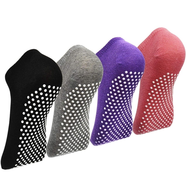 Calcetines ELUTONG para pilates, ballet, yoga, antideslizantes, paquete de 4 unidades, para mujer