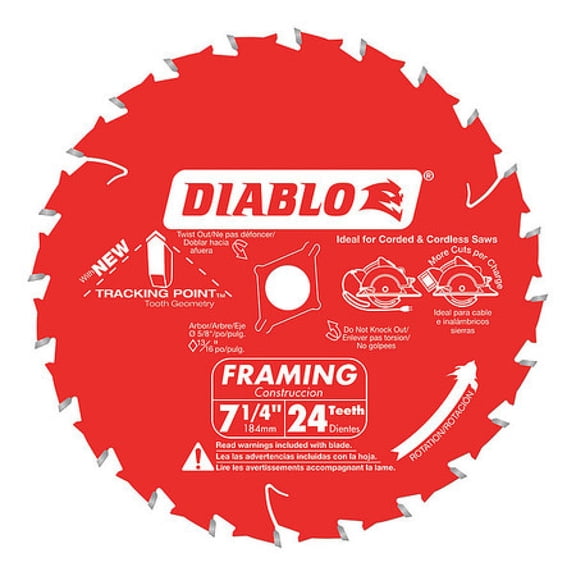 Diablo Circular Saw Blade,Blade Dia. 7-1/4 in. HAWA D0724X
