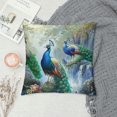 thumbnail image 2 of Orinice Peacocks Forest Waterfall Graphic Decorative Throw Pillow Cover Printed on Both Sides Spring Season Home Couch Living Room Sofa Bed 1PC 12x12in, 2 of 5