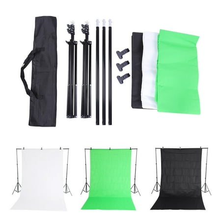 WALFRONT Photography Background Backdrop Kit, Backdrop Studio Stand Photo Video Studio Backdrop Support System with Carry