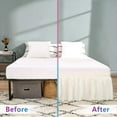 thumbnail image 3 of Wrap Around Bed Skirts 30" Drop, Fully Elastic Dust Ruffle, Soft and Luxury, Fade Resistant, Machine Washable Luxurious Fabric, Full XXL Size - Ivory Solid., 3 of 4