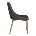 thumbnail image 4 of Chelsea Lane Mid-Century Modern Linen and Oak Dining Chairs, Set of 2, Dark Grey, 4 of 8