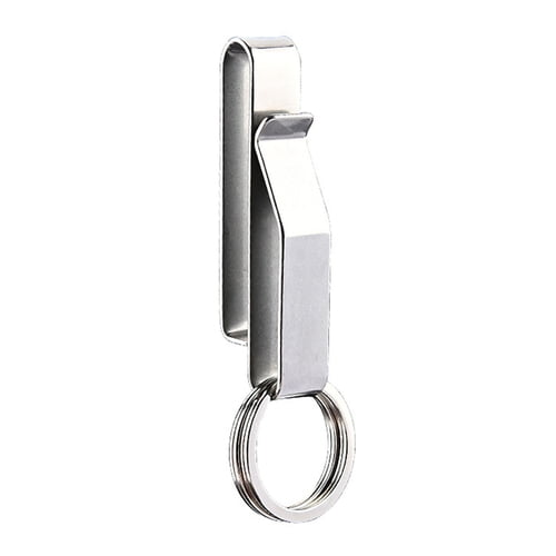 Skymirror Belt Loop Keychain Clip Double Side Quick Release Anti-lost Anti-slip Stainless Key Holder with Detachable Key Ring
