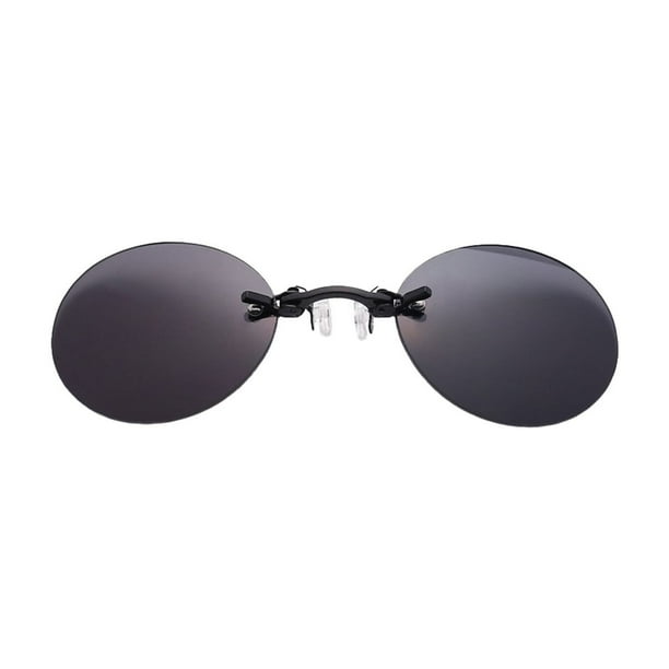 Tres Color Retro Ronda Clip en la Nariz Gafas 2024 Nueva Mor.pheus Gafas de Sol de Moda Rimless Hombres Gafas de Sol
