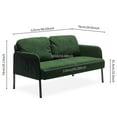 thumbnail image 2 of Living Room Sofas Green 2 Seater Polyester Fabric Sofa, Modern Loveseat Sofa, Comfy Small Couches for Small Space Living Room, Bedroom, Office, Apartment,Comfortable Sofas, 2 of 7
