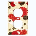 thumbnail image 2 of Metal Light Switch Plate Cover Japanese Flower Pattern Tan Wallpaper FLW041, 2 of 13