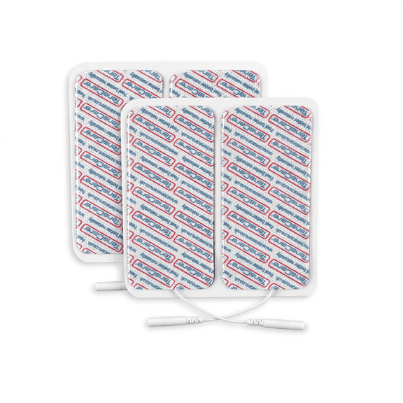 TensCare Electrodes, 2 x 4 Inch, 4-Pack – Self-Adhesive Replacement Pads for TENS/EMS Machines