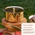 thumbnail image 4 of P•TAL Brass Stock Pot with Lid Naturally Nonstick and Toxin Free Pasta Pot Multipurpose Cooking Pot, (3 Quart), 4 of 8