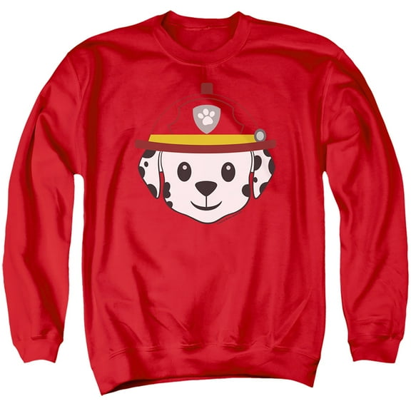 Paw Patrol Marshall Expression Unisex Adult Crewneck Sweatshirt (X-Large) Red