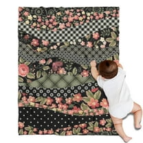 Pioneer Flower Floral Print Pattern Blanket,Comfortable Soft Flannel Throw Blanket,All Season,Warm Lightweight Blankets for Sofa Bed Couch Living Room Chair,30"x40"