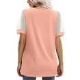 thumbnail image 3 of Raeneomay Lace Tops for Women Women Casual Stitching Mesh Puff Sleeve Solid And Printed Short Sleeve V-Neck Pullover Blouse T-shirt Tops, 3 of 5
