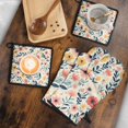 thumbnail image 5 of Pioneer Flower Kitchen Oven Mitt and Pot Holder Sets 4 Pcs for Baking, Cooking and Grilling, Heat Resistant Up To 392 °F, 5 of 7