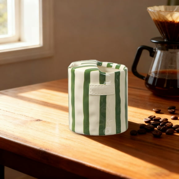 Hand Painted Striped Ceramic Coffee Mug 10oz Retro Art Porcelain Cup For Coffee Tea Heat Non Mug For Home Kitchen Dining Valentine’s Day & Holidays