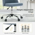 thumbnail image 2 of JOINSUN Mid-Back Vanity Chair, Adjustable Rolling Chair, Armless Modern Design for Home Office, Makeup & Small Spaces - Blue, 2 of 8