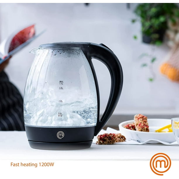 Masterchef Bouilloire Electrique Transparente Cristal, Avec Filtre