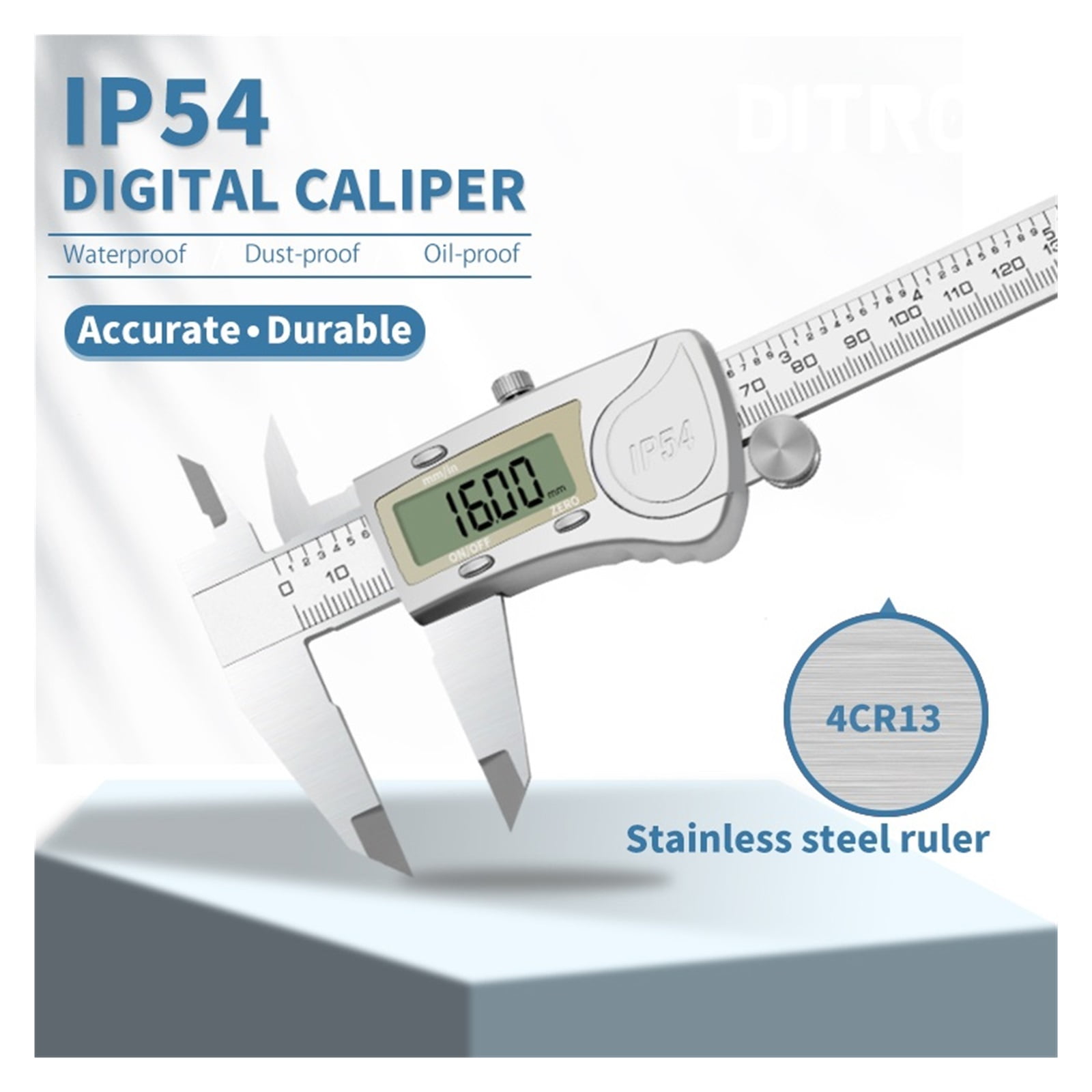 High Precision Electronic Digital Vernier Calipers Measuring Tool 150mm/6 Inch IP 54 Waterproof Digital Stainless-Steel Caliper