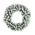 thumbnail image 3 of Nearly Natural 24" Green Flocked Artificial Christmas Wreath Prelit 35 Warm White LED Lights, 3 of 7