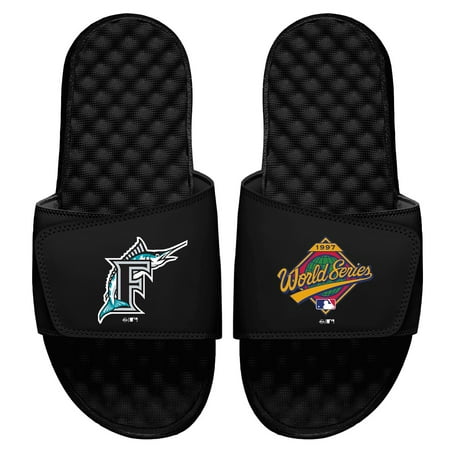 

Men s ISlide Black Miami Marlins 1997 World Series Champions Throwback Slide Sandals