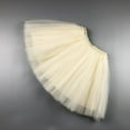 thumbnail image 5 of A-Line Mesh Skirt Girls Ballets Tutus, Kids Birthday Princess Party Dress Skirt, Summer Puffy Mesh Skirt Girls Pleated Skirt School Uniform Mini Skirts Beige 6Y, 5 of 8