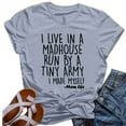 thumbnail image 3 of B91xZ T-Shirt Imprimé Mode Été pour Femmes T-Shirts Graphiques Amusants et Mignons, Gris m, 3 of 4