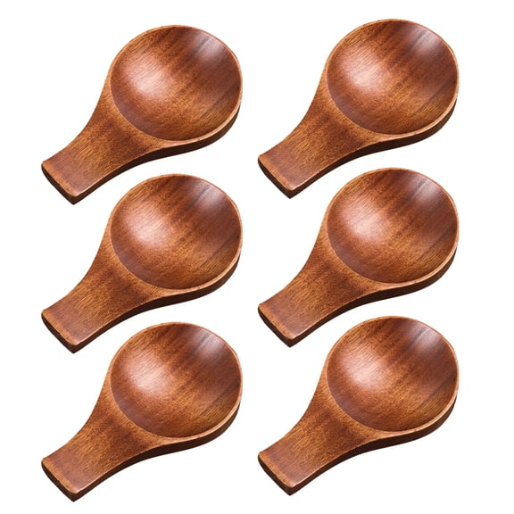 TABLZONE Elegant Brown Wood Dipping Bowls Compact Design for Kitchen 6Pcs
