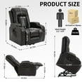 thumbnail image 6 of Sesslife Lift Recliner Chair for Adults, Electric Power Lift Recliners with Heat and Massage, Reclining Mechanism Electric Recliner with USB Port, Cup Holders, for Living Room Home, Dark Brown, 6 of 7