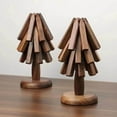 thumbnail image 4 of DFC Wooden Trivets For Hot Dishes Tree Shape Trivet Set For Teapot Hot Pots (Black Walnut), 4 of 6