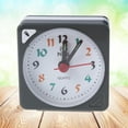 thumbnail image 6 of WORGEOUS Mini Clock Square Plastic Quartz Alarm Clock Portable Lightweight Clock (Grey), 6 of 8