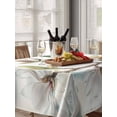 thumbnail image 6 of White Floral Table Cloth, Botanical Magnolia Flower Leaves Butterfly Waterproof Tablecloth for Rectangle Tables, Reusable Washable Fabric Table Cover for Restaurant Kitchen Dining Tables 52"x70", 6 of 6