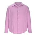 thumbnail image 3 of Patlollav Men Long Sleeve Shirts Solid Casual Turn-Down Collar Pocket Button Blouse, 3 of 6
