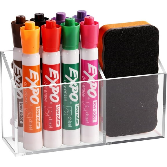 LZLINGMEI Magnetic Pen Holder Classroom Organization Acrylic Marker Holder for Whiteboard Refrigerator Locker Accessories Pencil Dry Erase Marker Basket